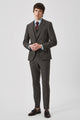 Uptown Slim Fit Tweed Brown Wool Suit