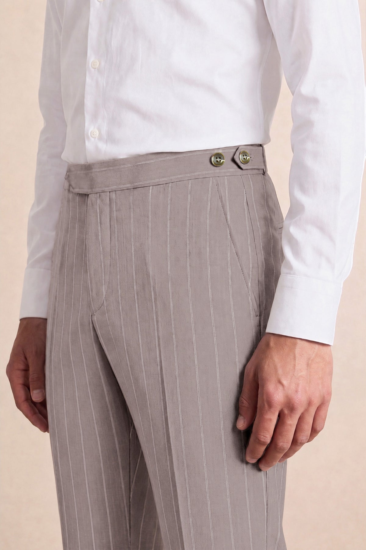 Highgate Slim Fit Beige Suit Trousers