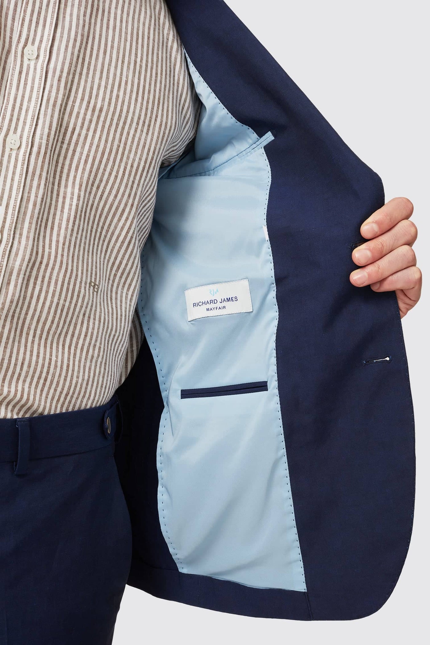 Barnham Tailored Fit Navy Linen Jacket - ARCHIVE