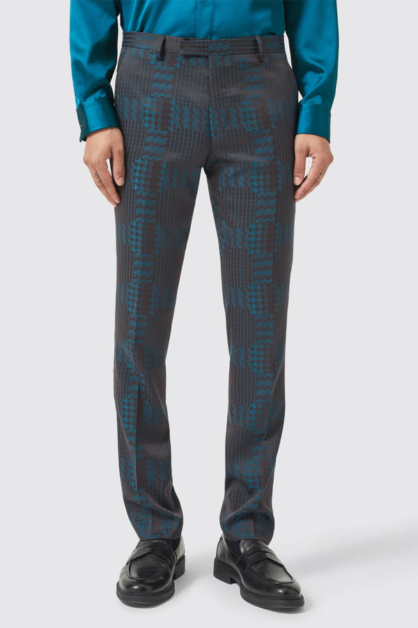 Garland Skinny Fit Black Green Check Pants - ARCHIVE