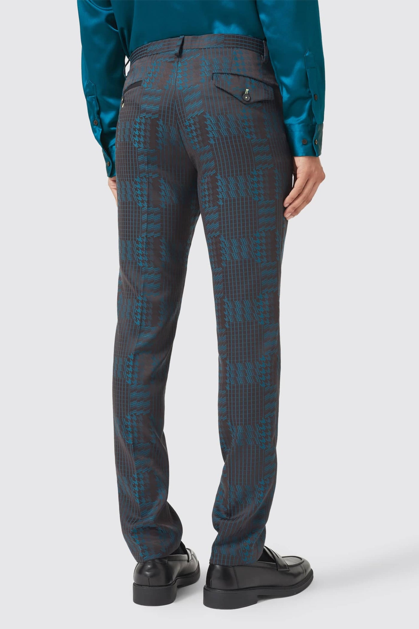 Garland Skinny Fit Black Green Check Pants - ARCHIVE