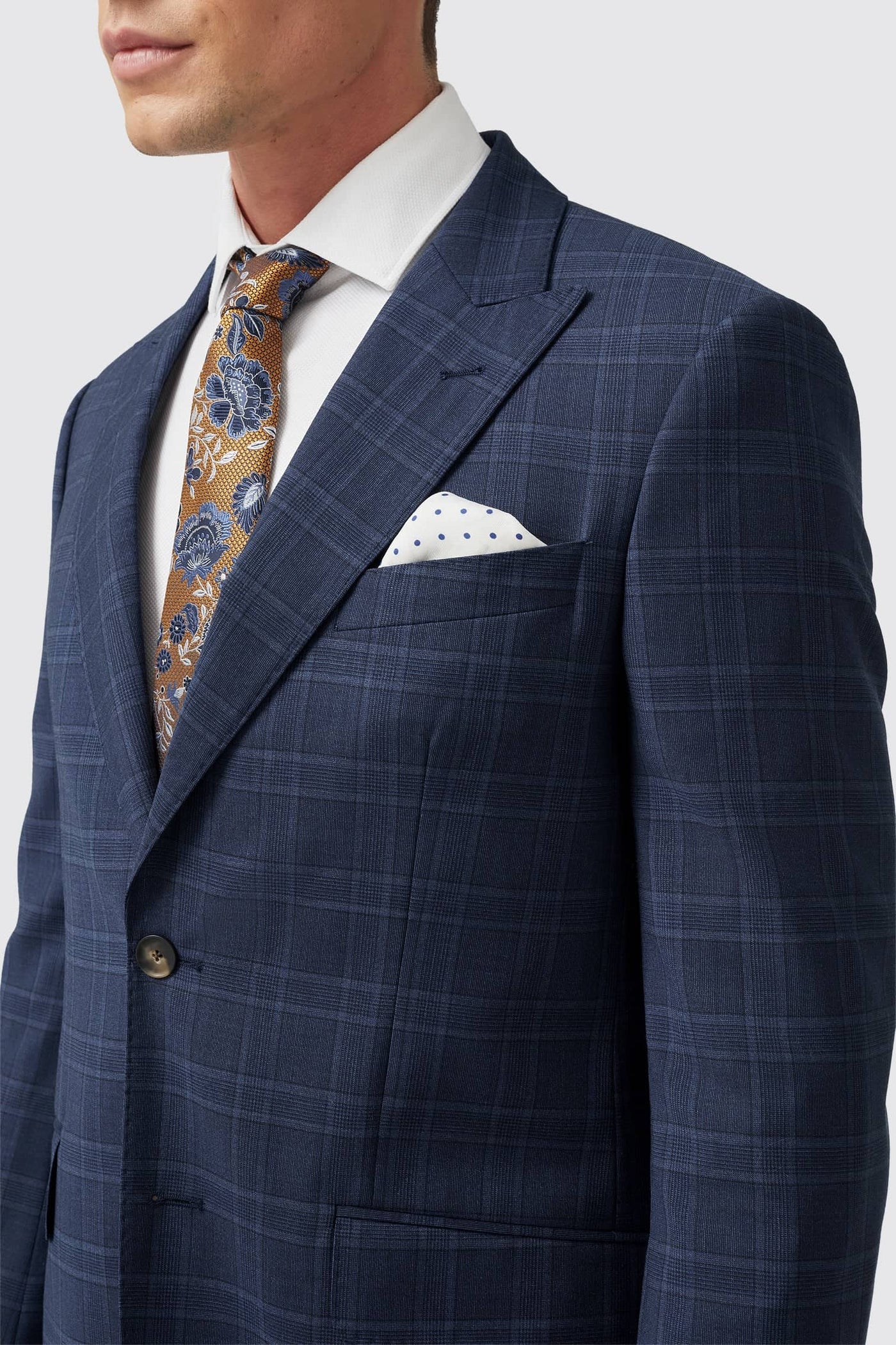 Rivulet Tailored Fit Navy Check Wool Jacket - ARCHIVE