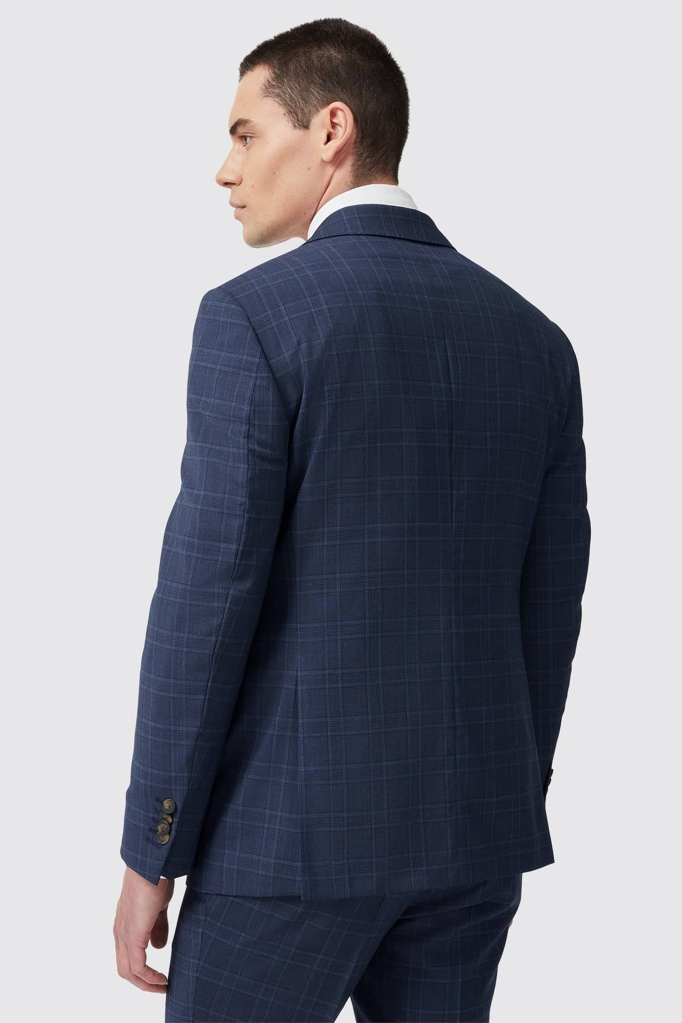 Rivulet Tailored Fit Navy Check Wool Jacket - ARCHIVE