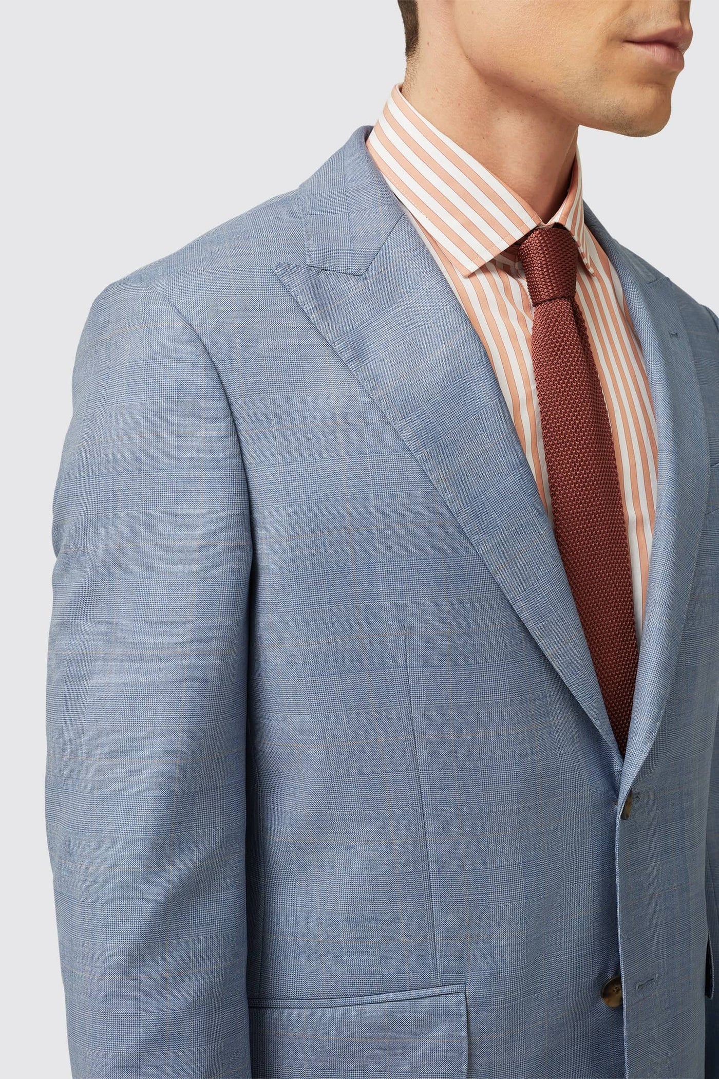 Rivulet Tailored Fit Blue Check Wool Jacket - ARCHIVE