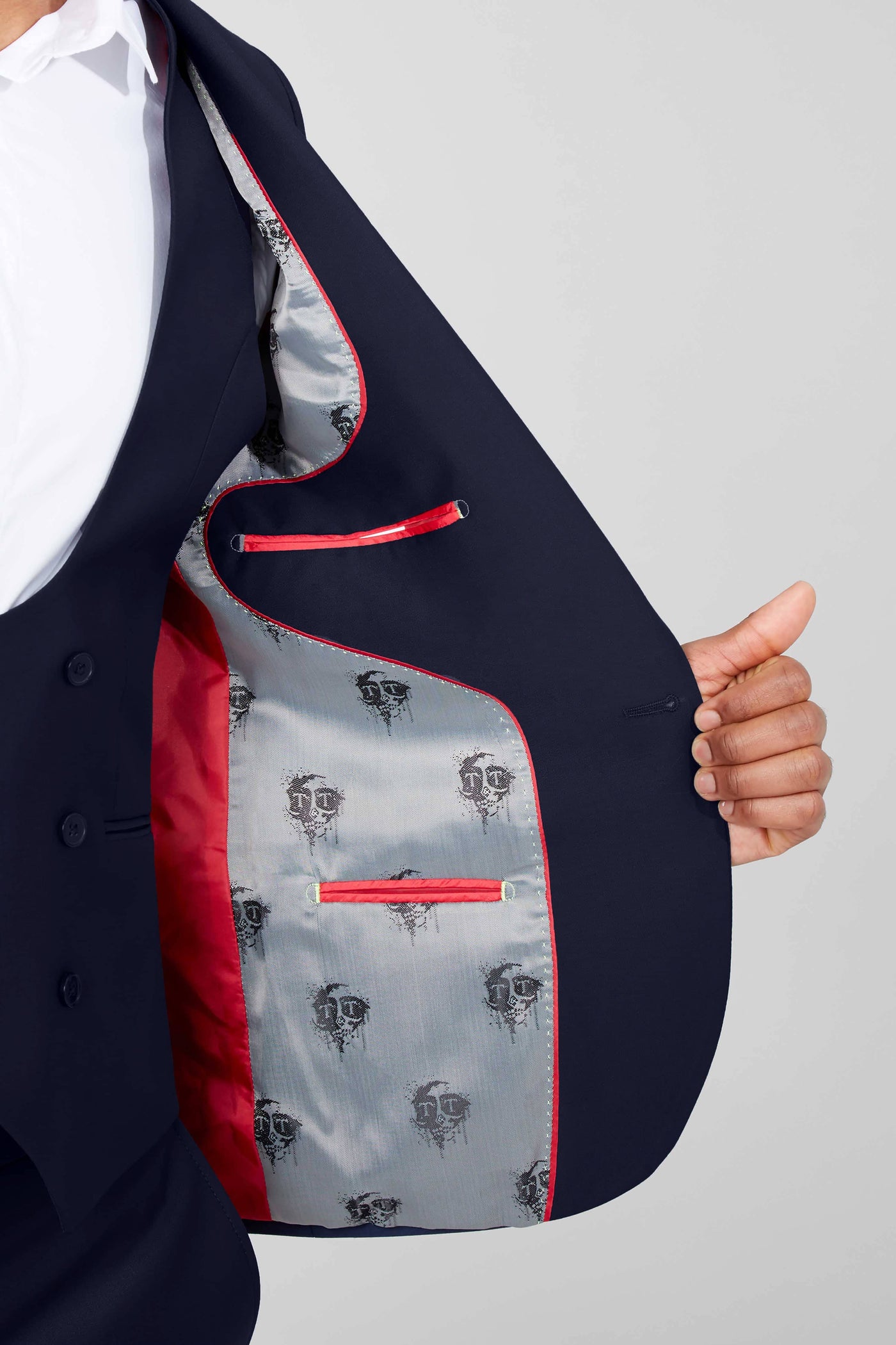 Drake Skinny Fit Dark Navy Wool Suit - ARCHIVE