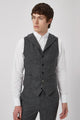 Uptown Slim Fit Grey Tweed Wool Waistcoat