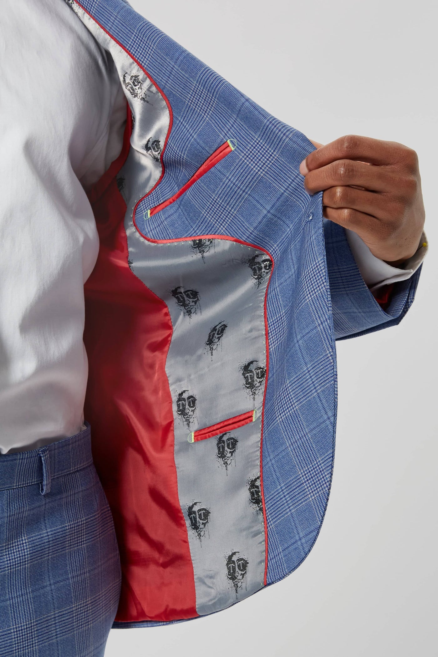 Breamore Skinny Fit Blue Check Wool Jacket - ARCHIVE