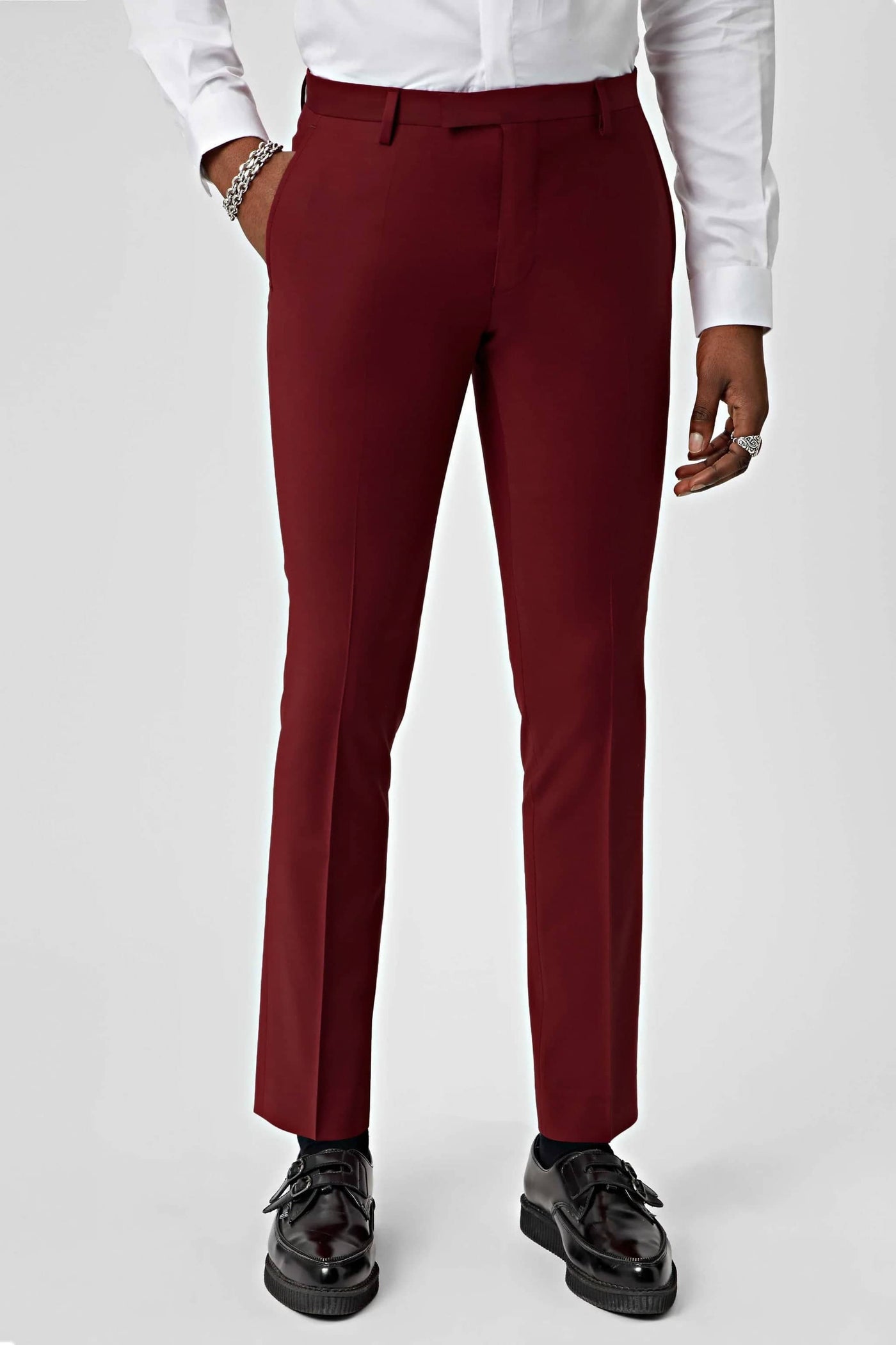 Drake Skinny Fit Red Wool Trousers - ARCHIVE