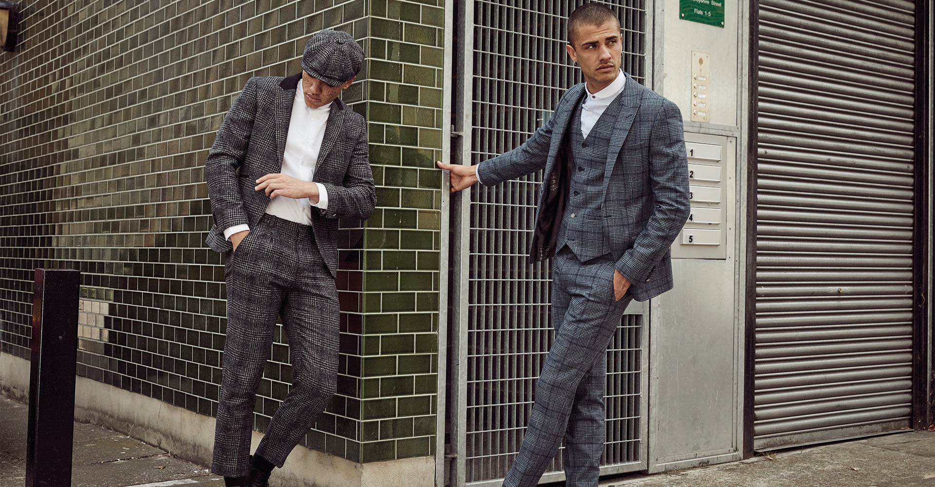 Men's Checked Suit | Checkered Suits for Men | Gray | Blue | Navy
