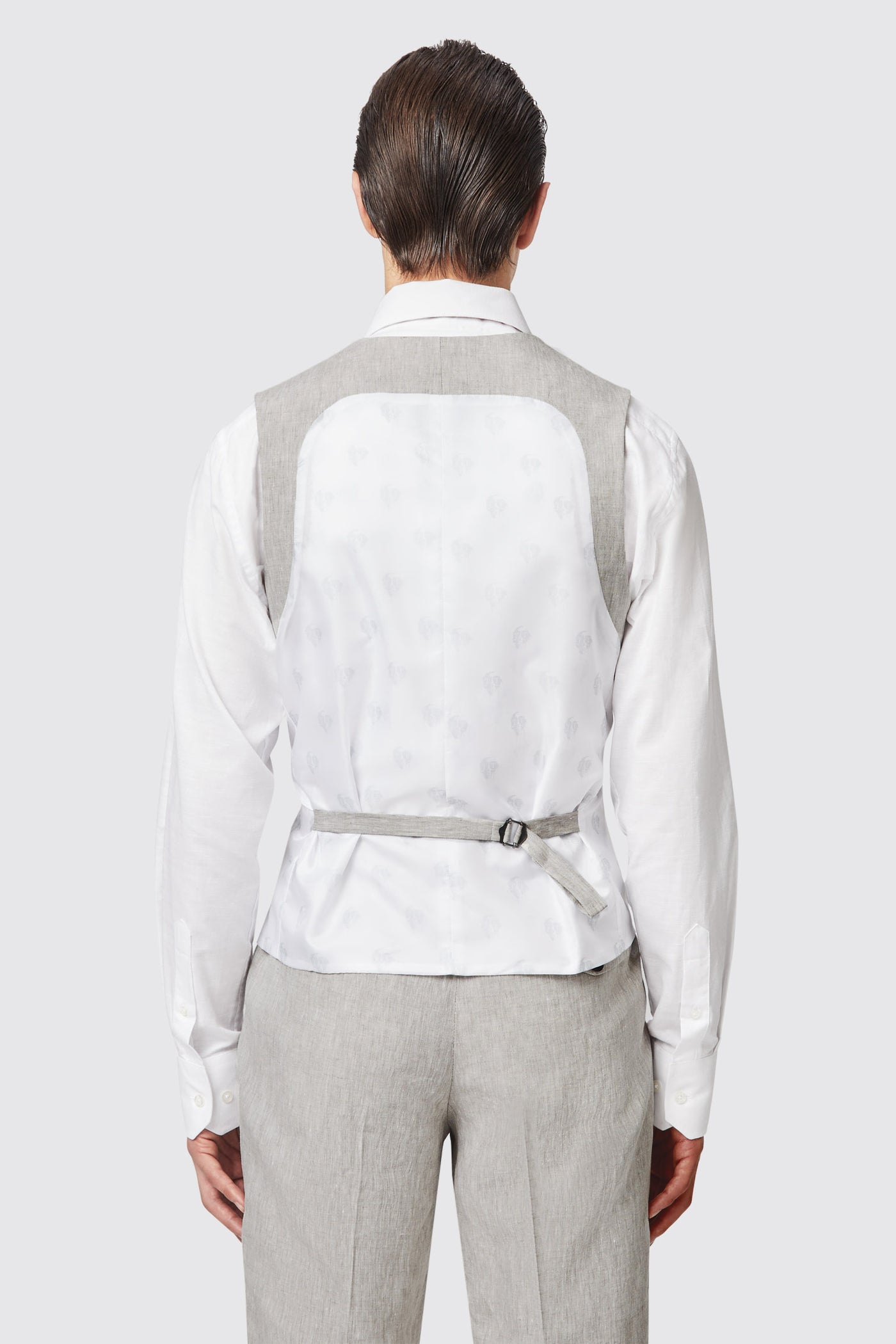 Claremont Slim Fit Grey Linen Waistcoat