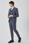 Uptown Slim Fit Mid Blue Tweed Wool Suit