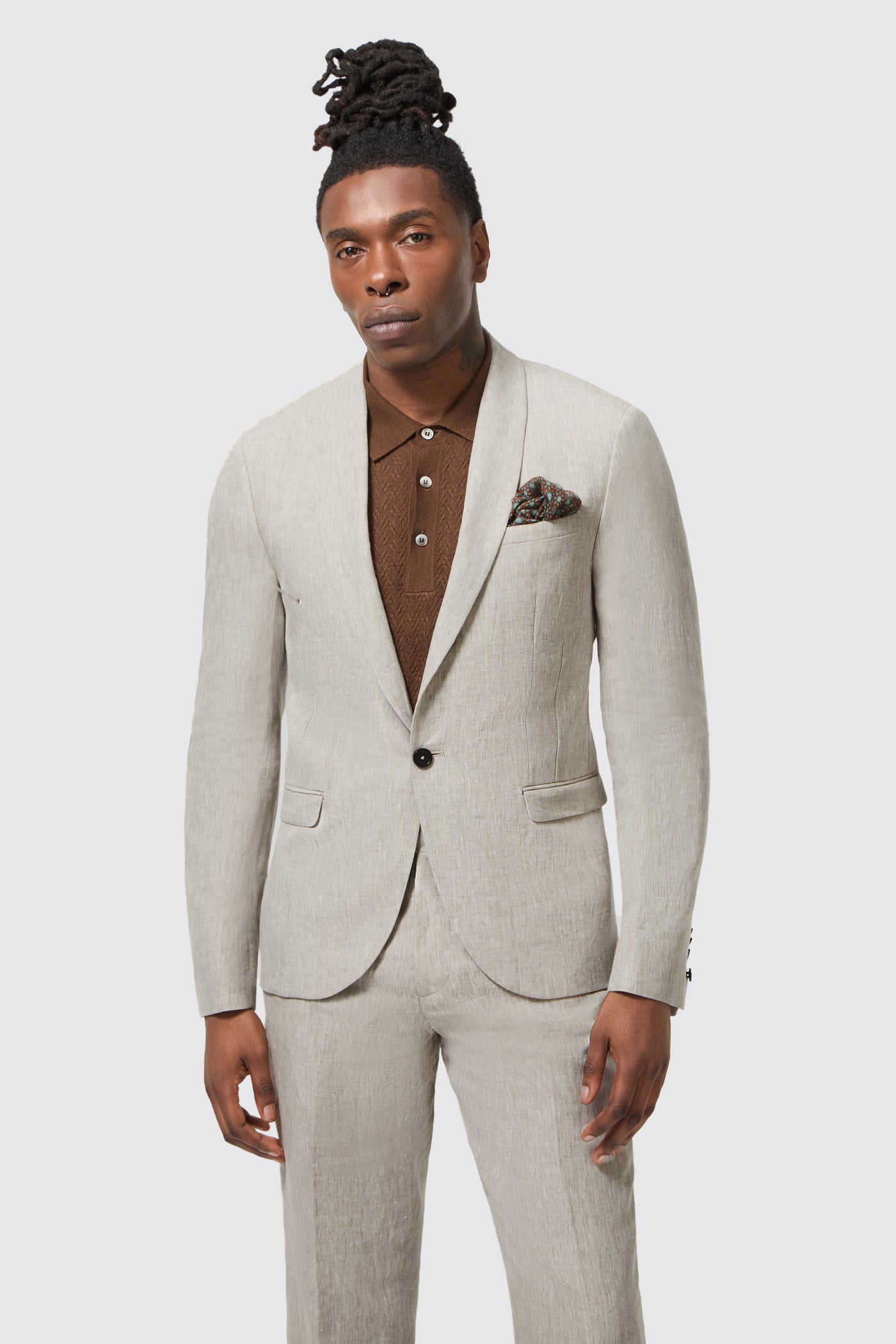 Claremont Slim Fit Grey Linen Suit