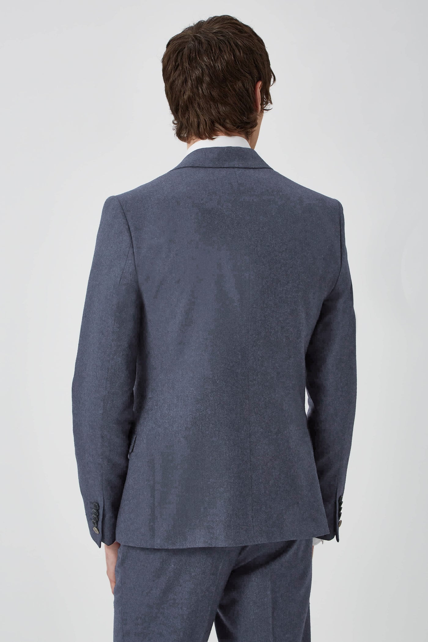 Uptown Slim Fit Mid Blue Tweed Wool Jacket