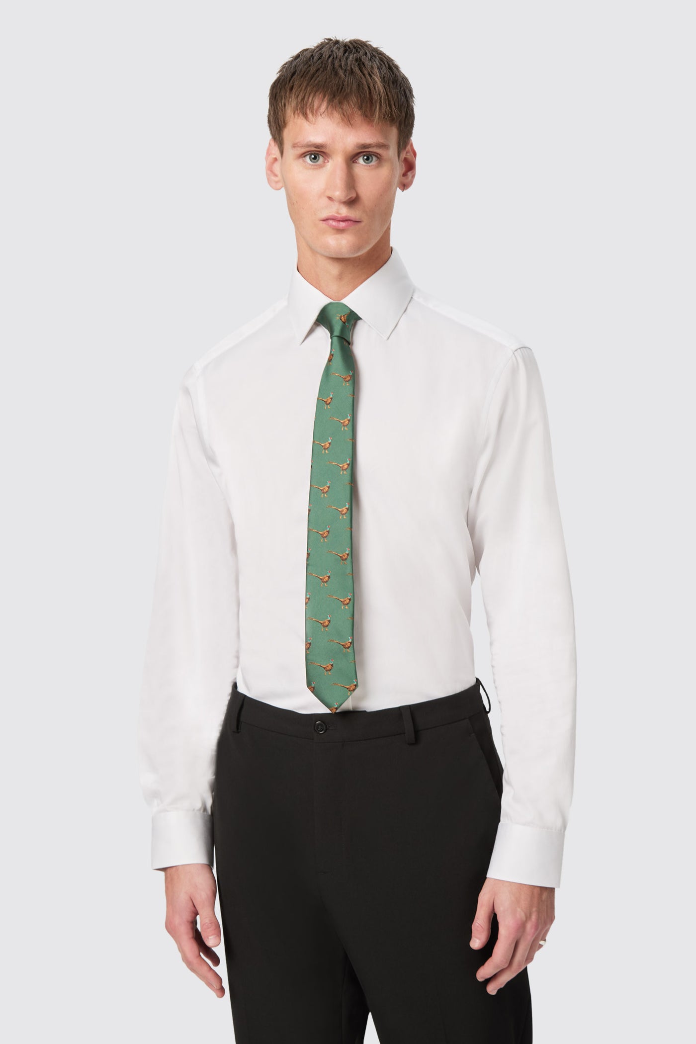 Asmara Slim White Sateen Cotton Shirt