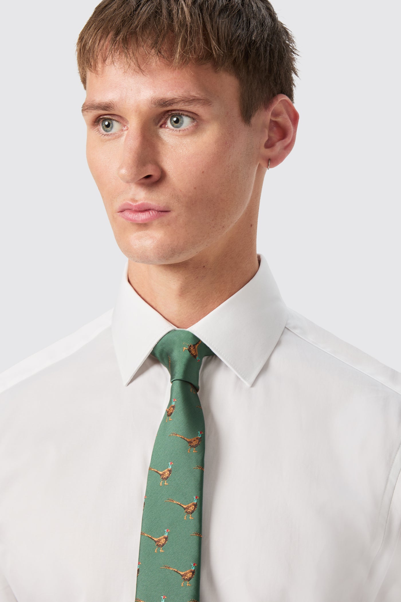 Asmara Slim White Sateen Cotton Shirt