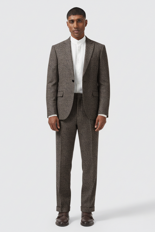 Brookhouse Slim Fit Grey Wool Suit