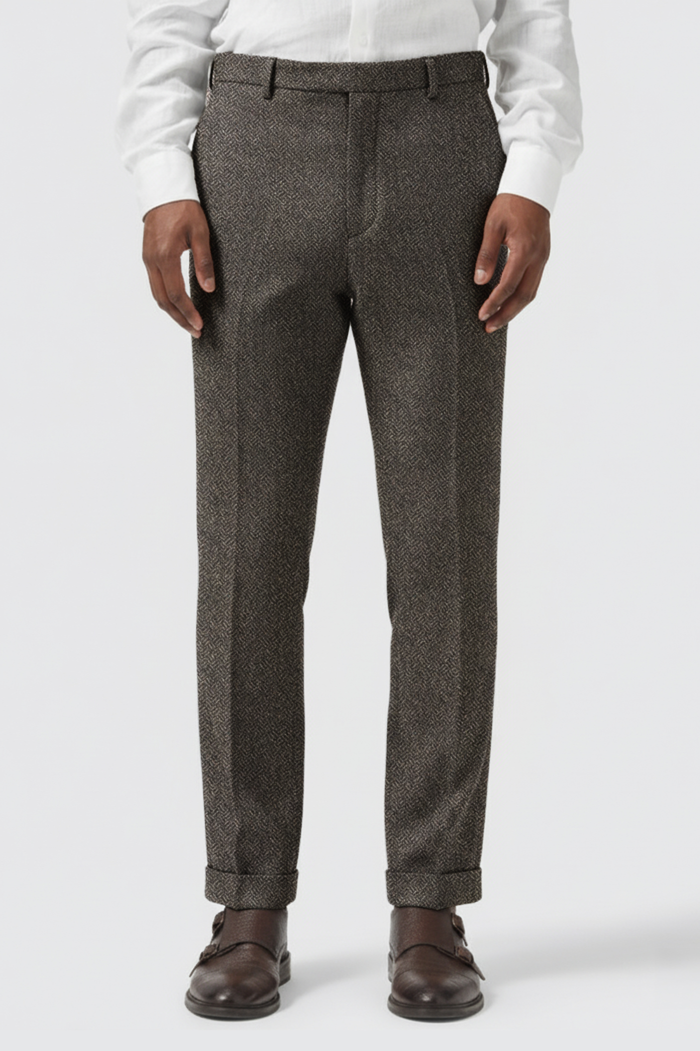 Brookhouse Slim Fit Grey Wool Suit Trousers