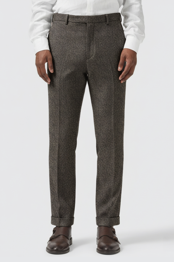 Brookhouse Slim Fit Grey Wool Suit Trousers