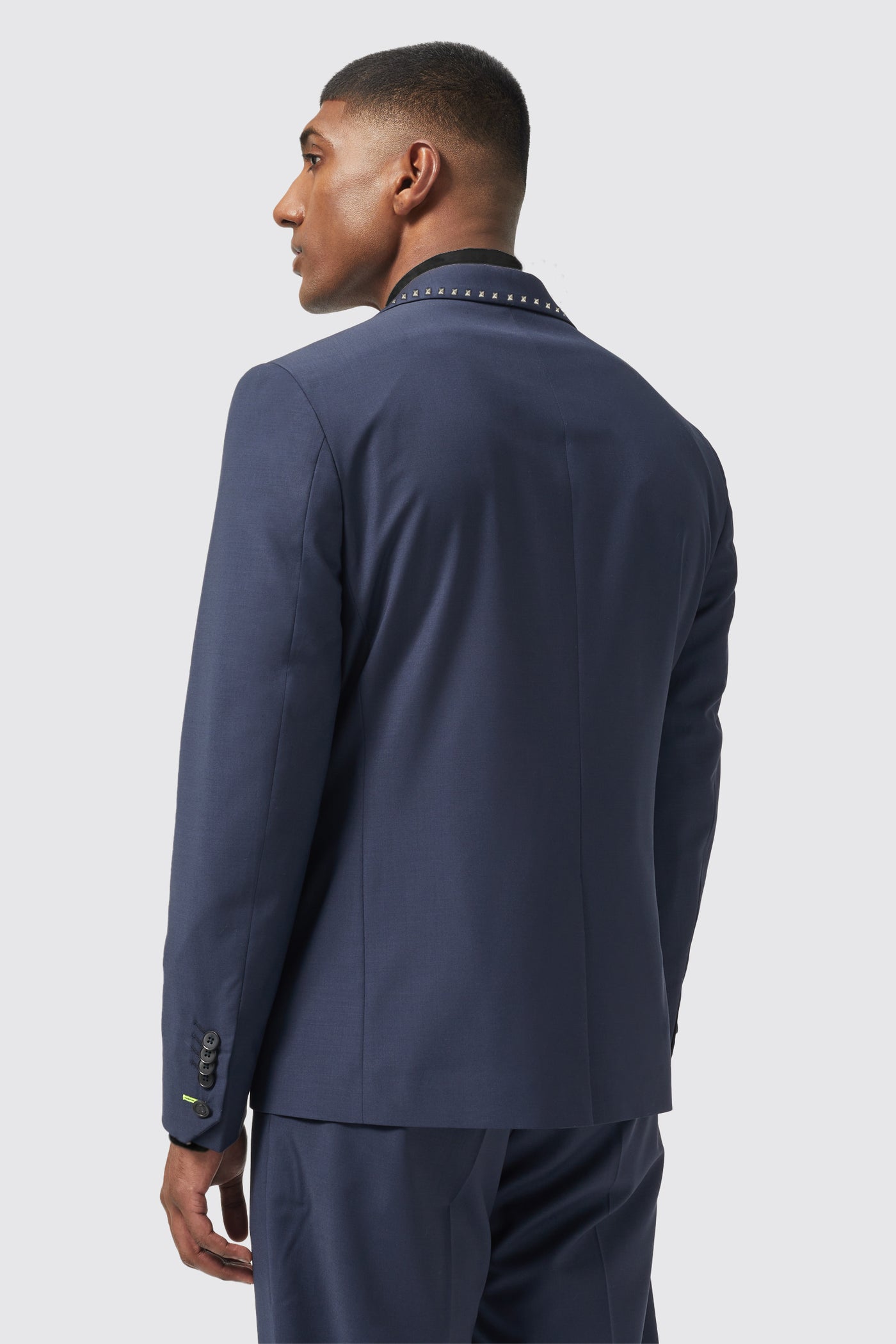 Carson Slim Fit Navy Metal Studded Suit