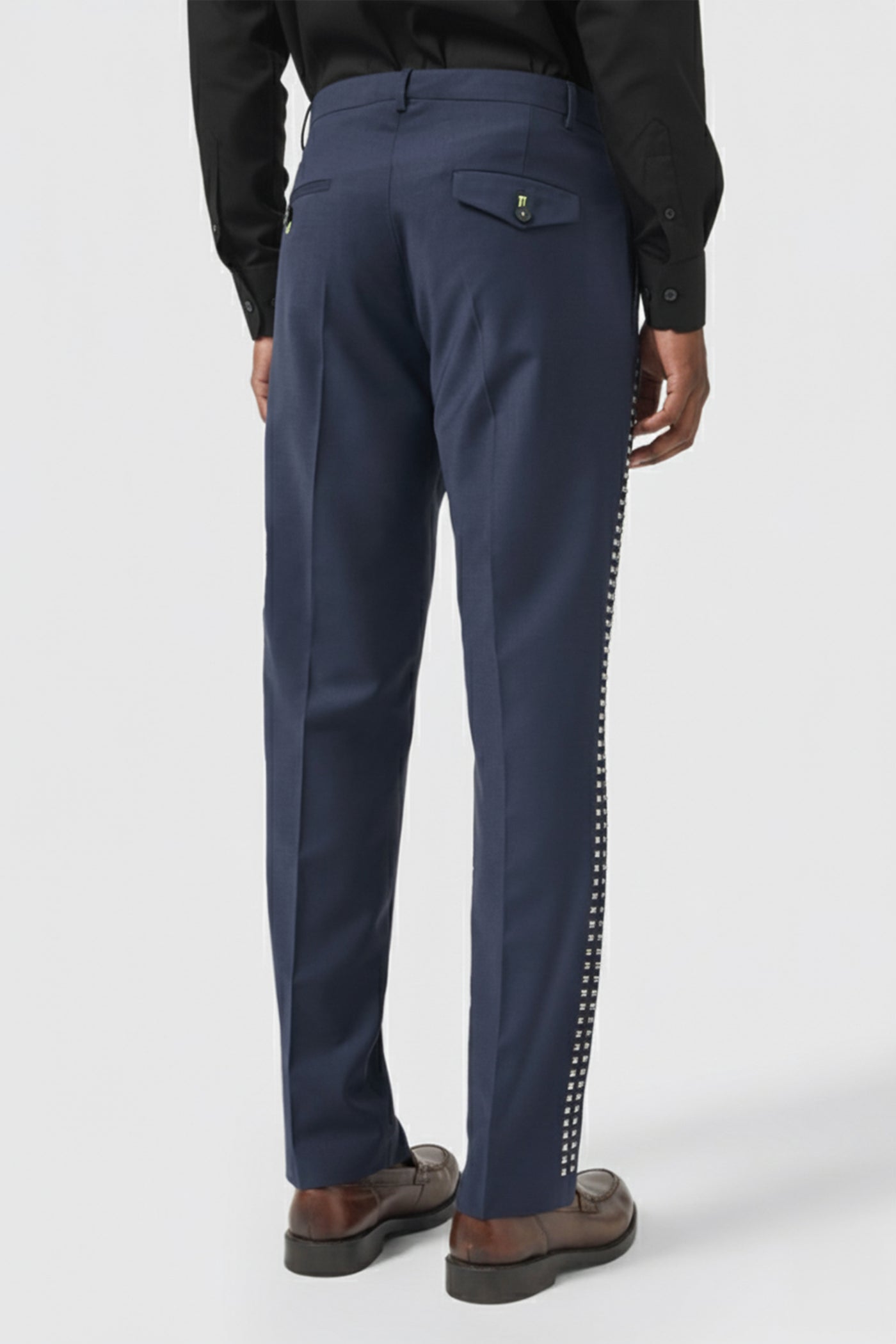 Carson Slim Fit Navy Metal Studded Suit