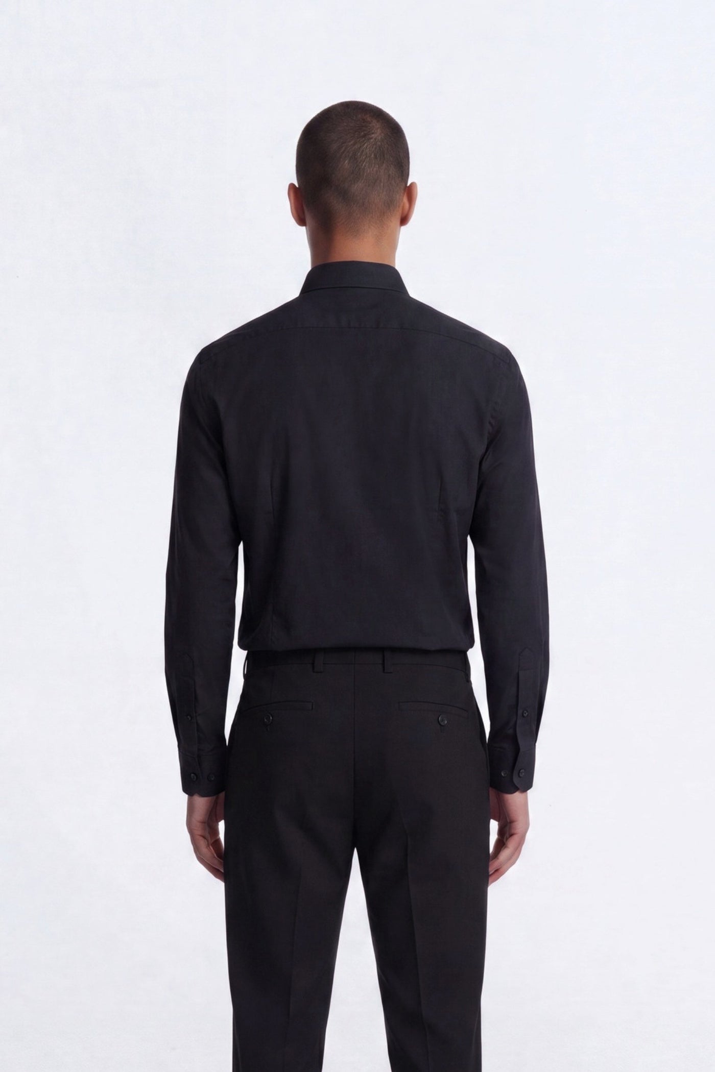 Apsley Slim Fit Black Cotton Shirt
