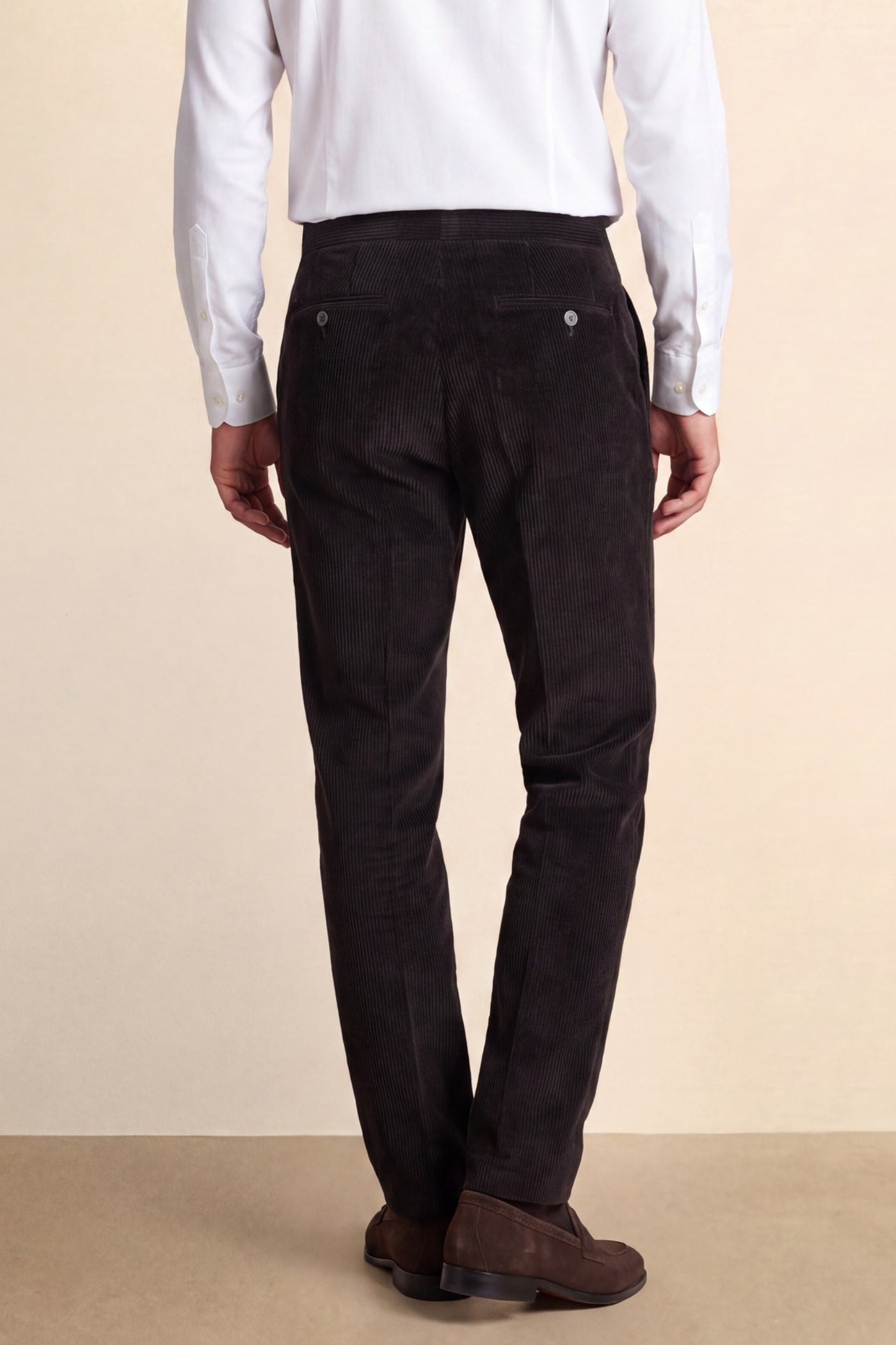 Norton Slim Fit Brown Corduroy Suit Cord Trousers