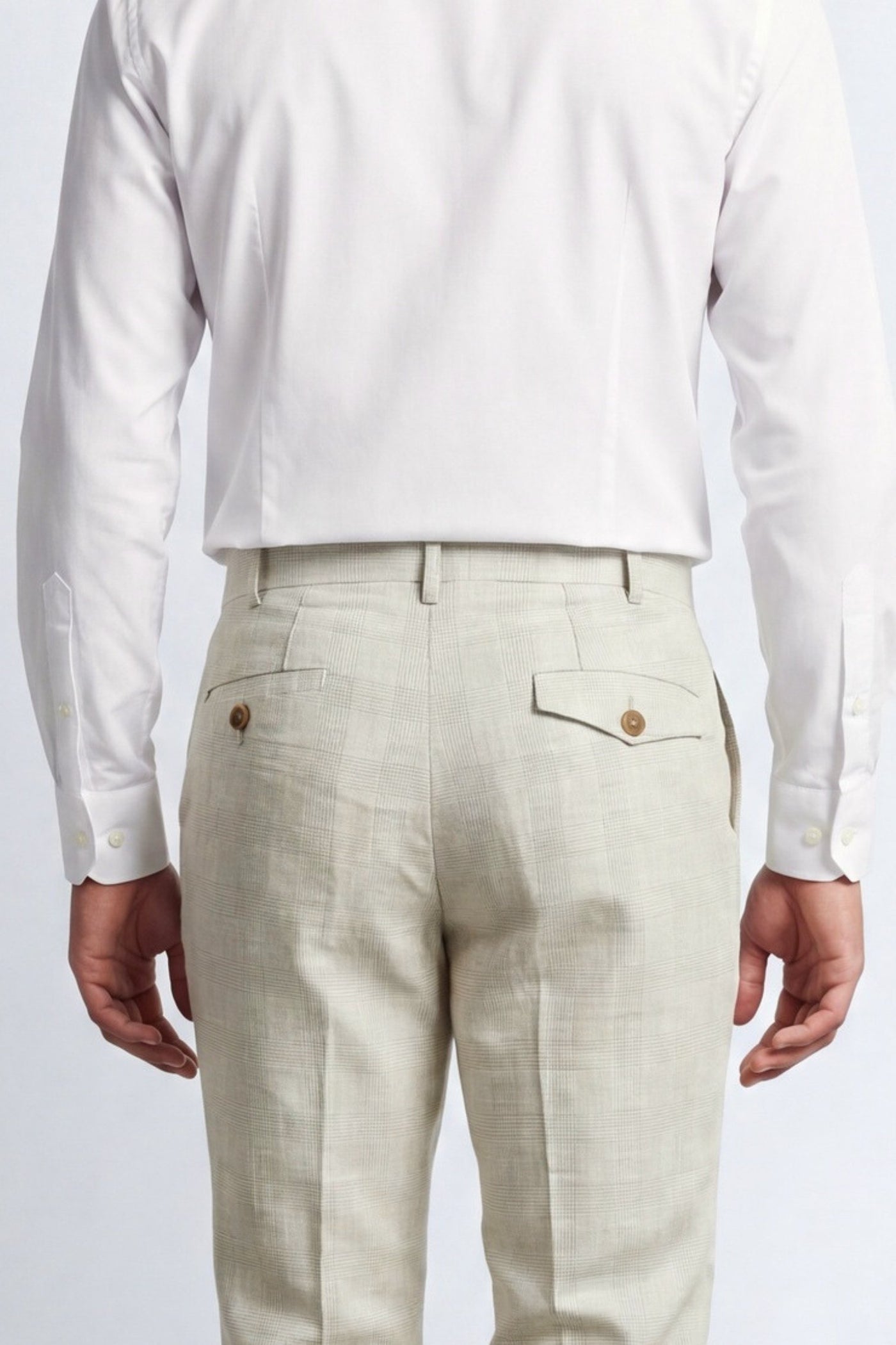 Beckford Slim Fit Beige Check Suit