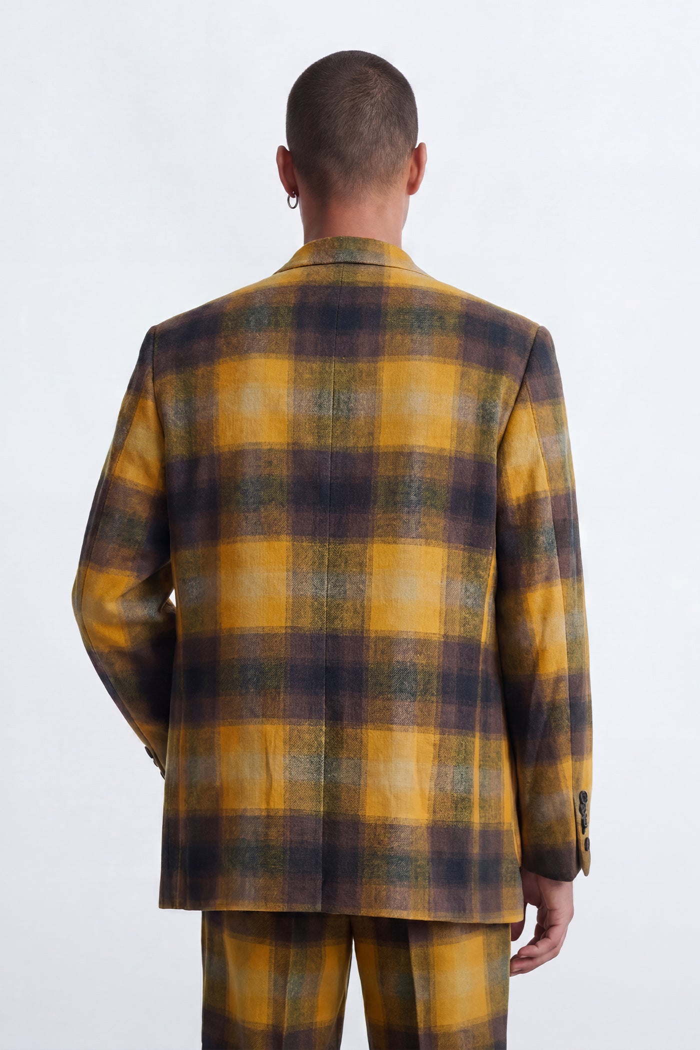 Marty Mustard Check Double Breasted Suit