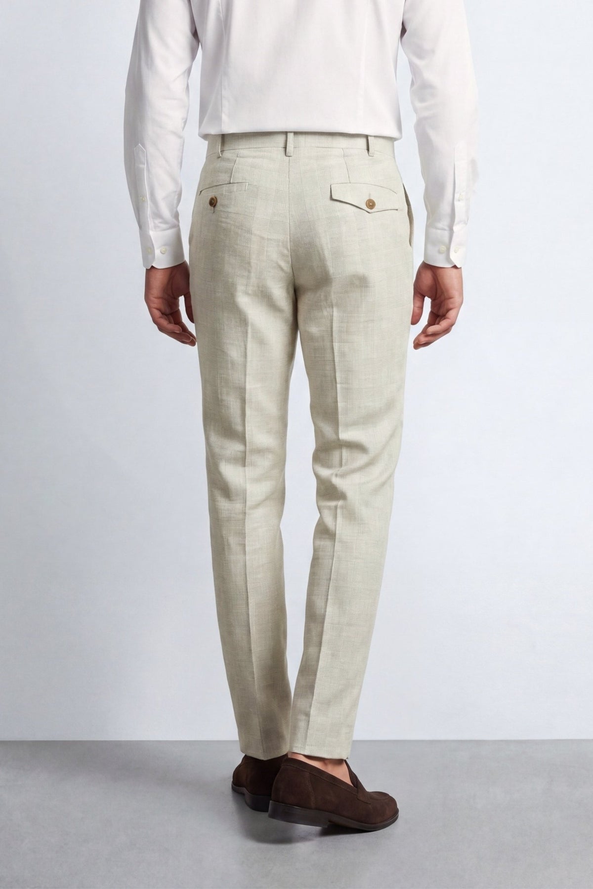 Beckford Slim Fit Beige Check Suit