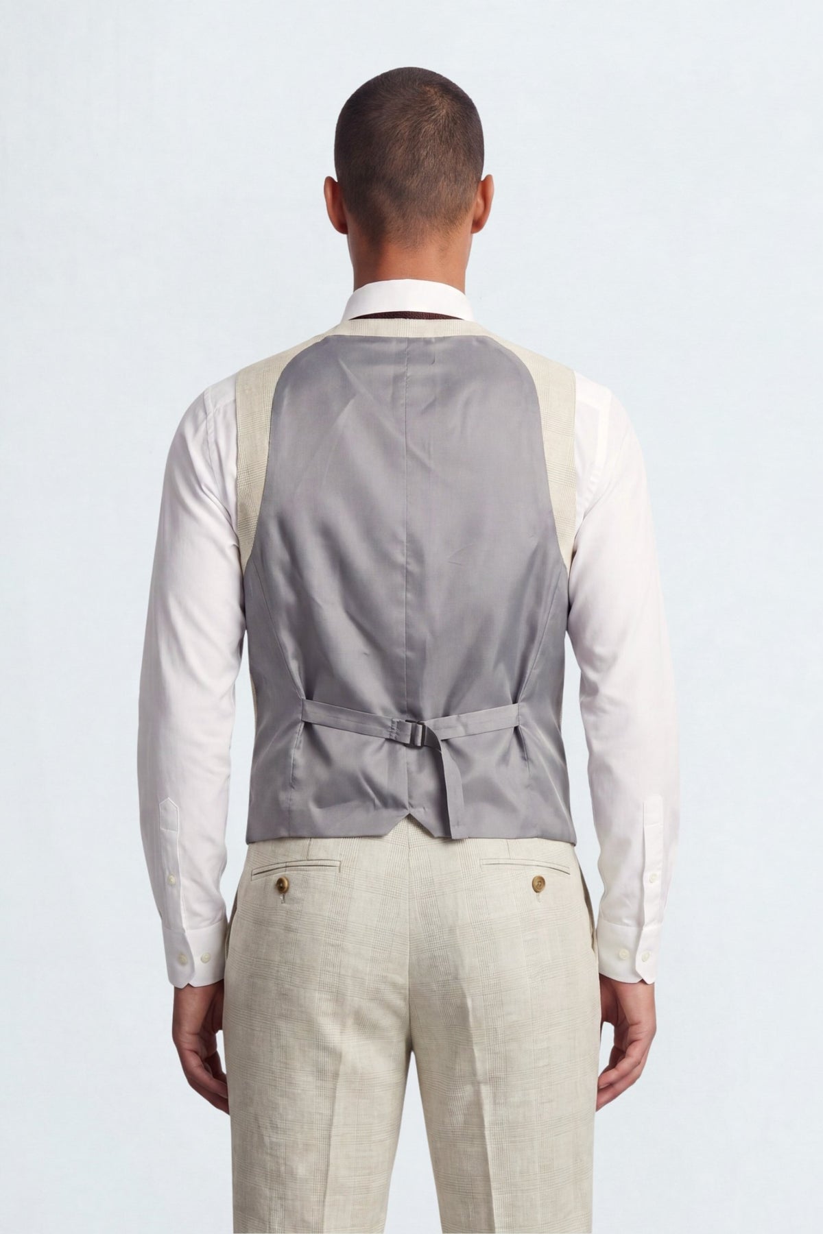 Beckford Slim Fit Beige Check Suit