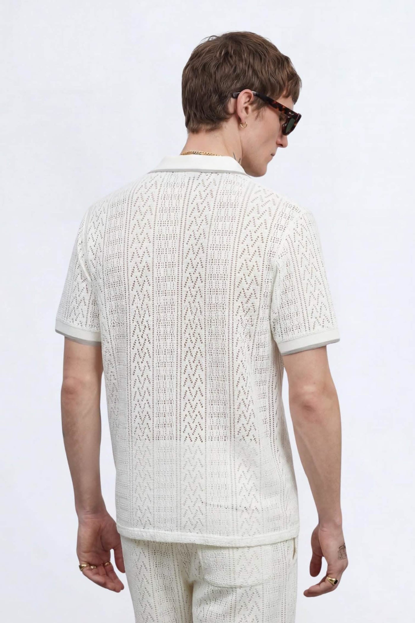 Oscar Cream Tipped Crochet Cotton Co-Ord
