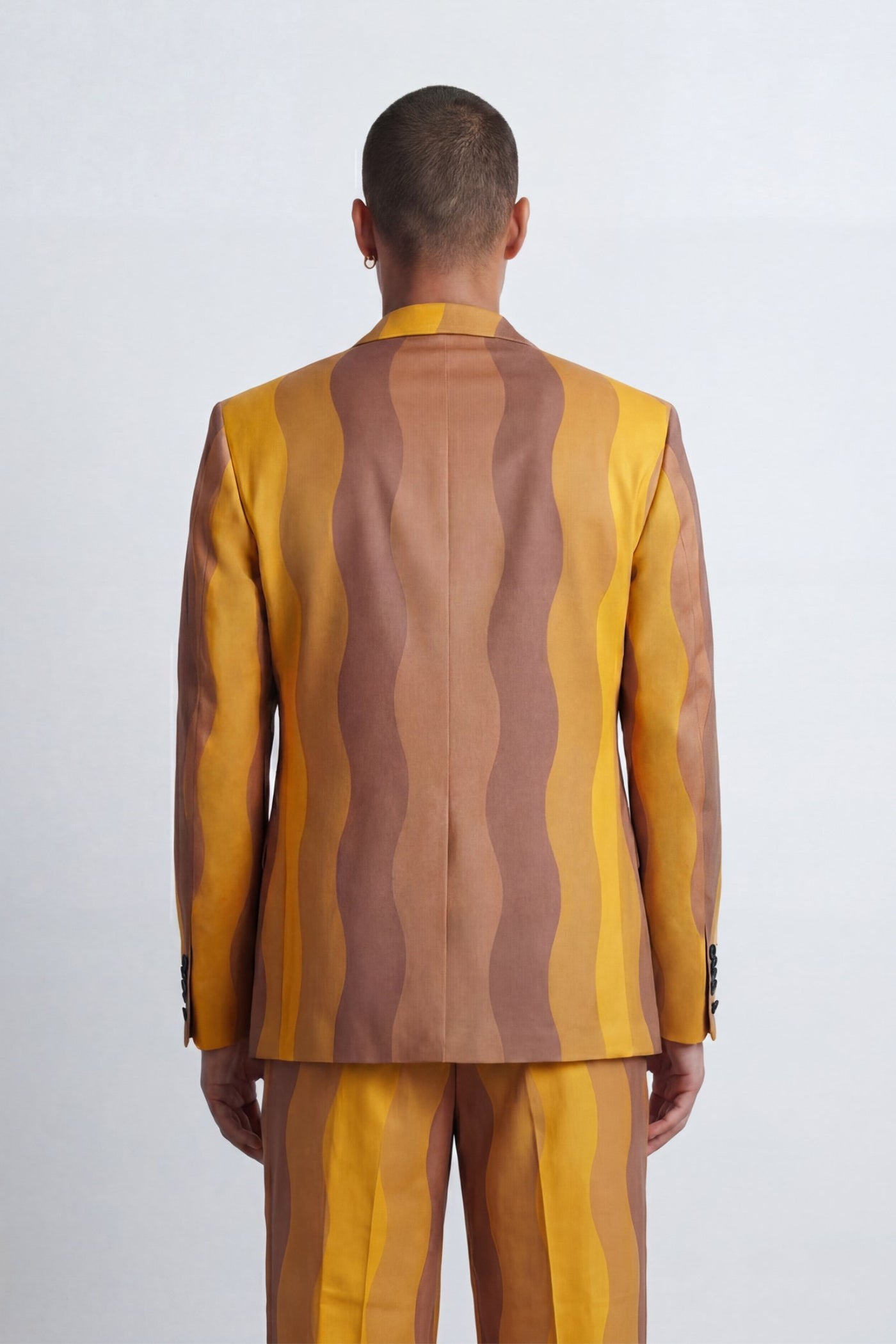 Dylan Mustard Wavy Print Suit