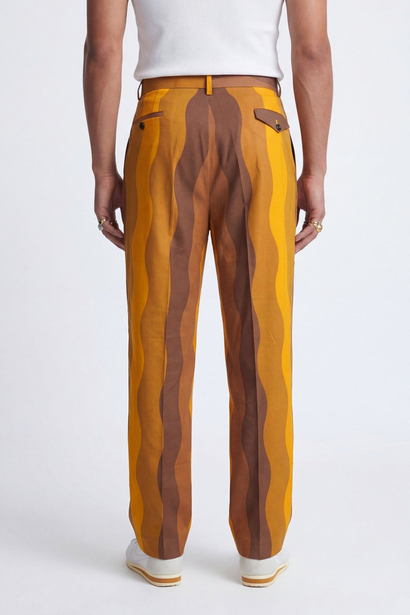Dylan Mustard Wavy Print Suit