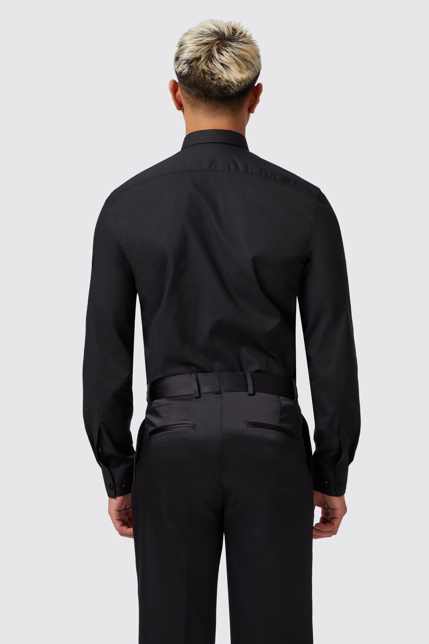 Barilla Slim Fit Black Flocked Floral Shirt - ARCHIVE