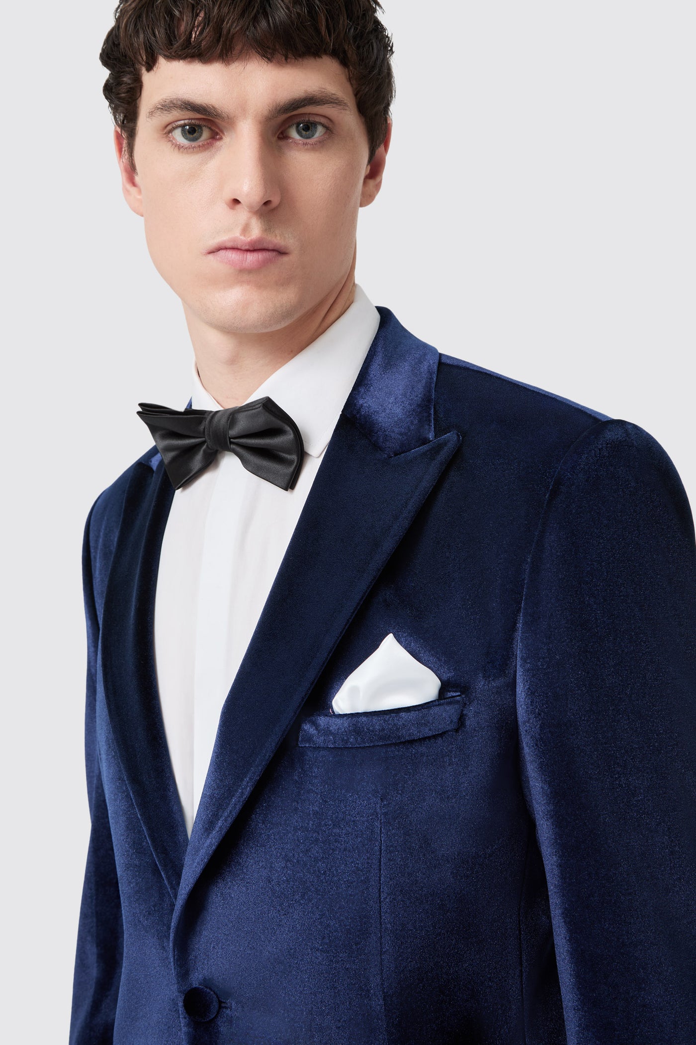 Bloomfield Slim Fit Navy Velvet Blazer