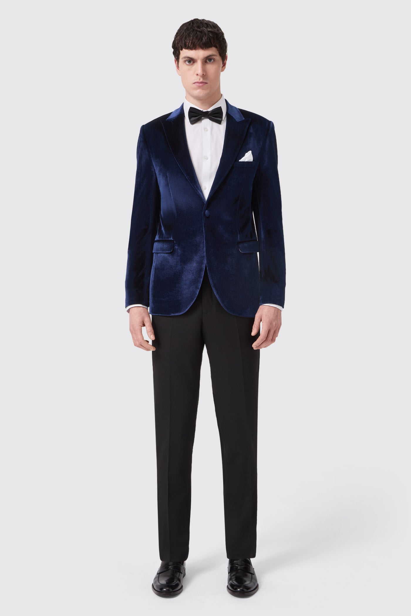 Bloomfield Slim Fit Navy Velvet Blazer