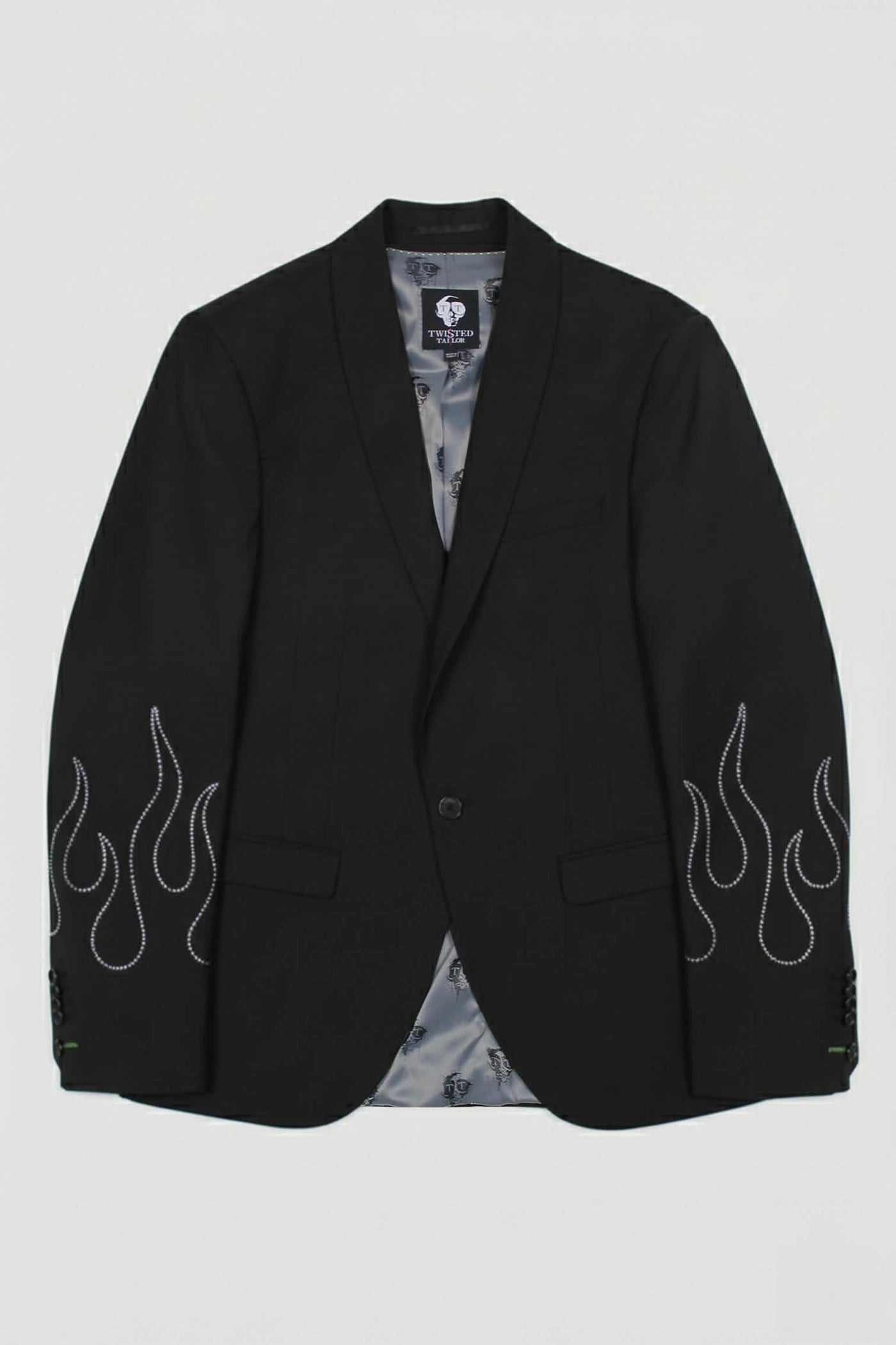 Crystal Skinny Fit Black Wool Jacket