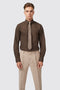 Chilwell Slim Fit Brown Cotton Shirt - ARCHIVE