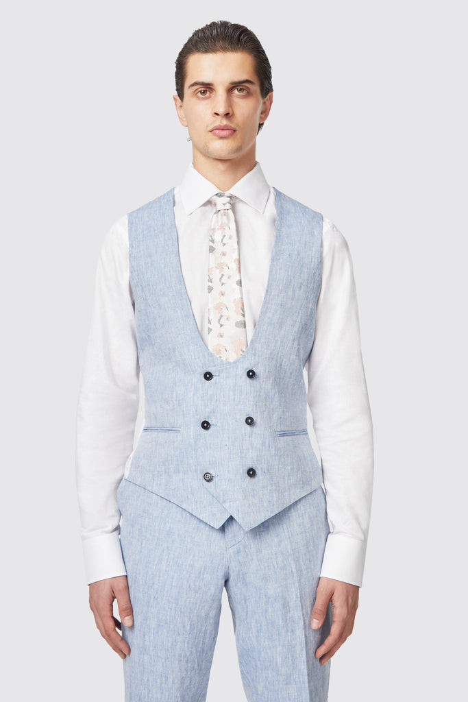 claremont-slim-fit-blue-linen-waistcoat