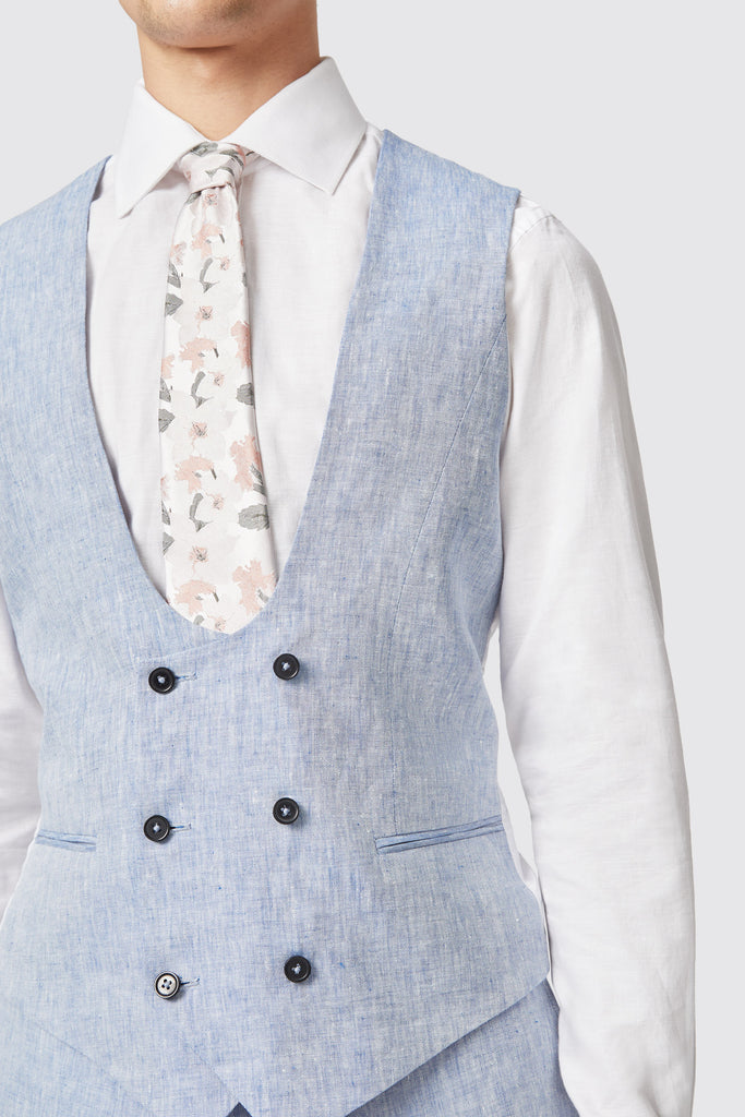 claremont-slim-fit-blue-linen-waistcoat