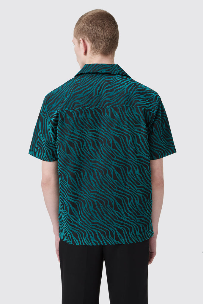 clichy-black-zebra-flocked-short-sleeve-shirt