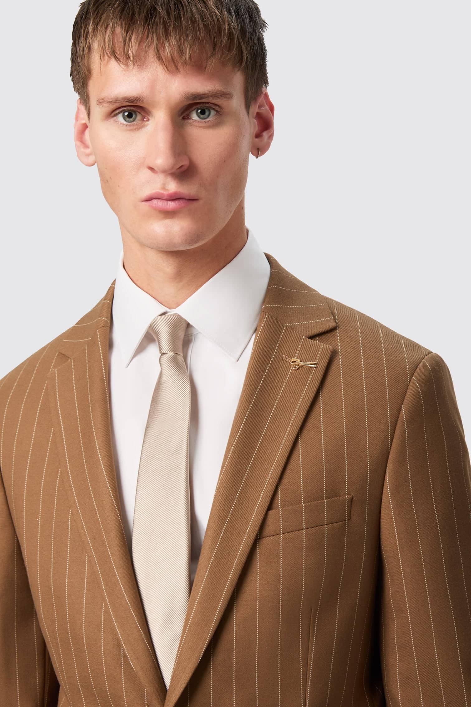 Cuttel Slim Fit Brown Pinstripe Suit – Twisted Tailor Cuttel Slim Fit Brown Pinstripe Suit – Twisted Tailor