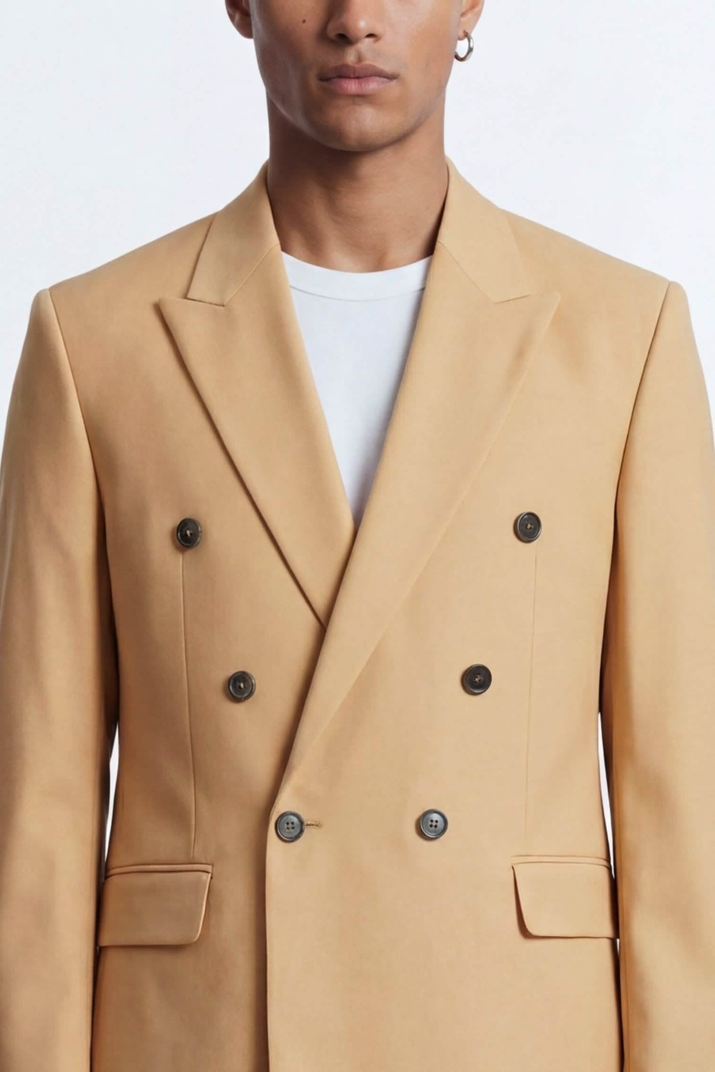 Welles Mustard Textured Relaxed Fit Suit Jacket