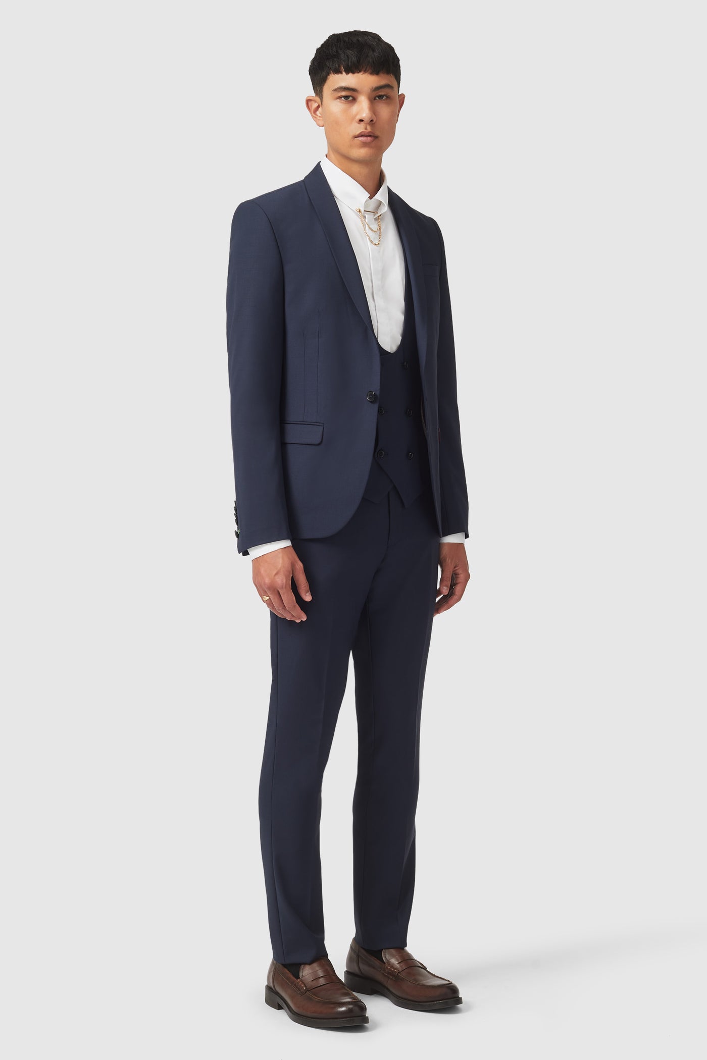 Hamilton Skinny Fit Navy Trousers