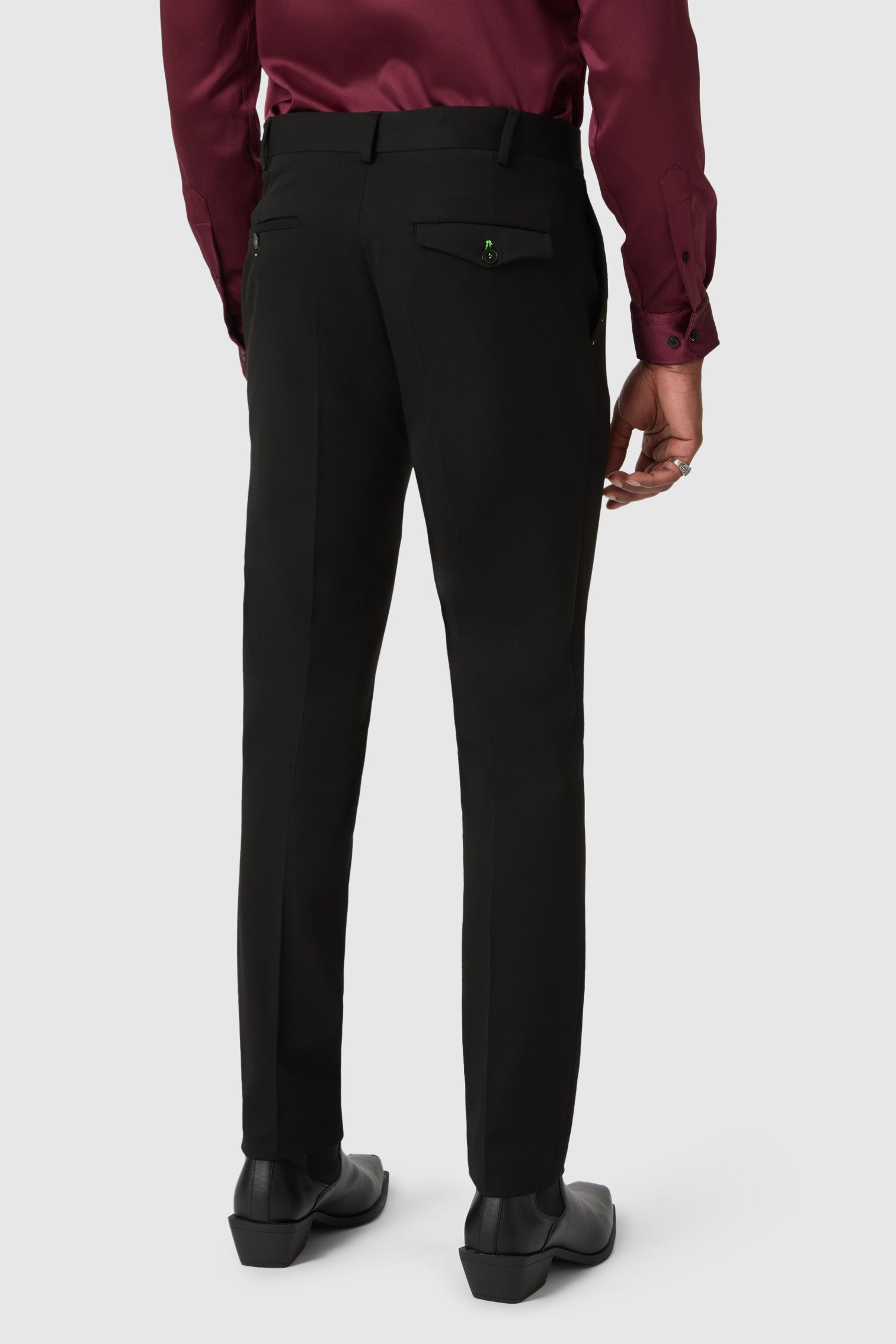 Elmas Skinny Fit Black Metal Studded Suit Trousers - ARCHIVE Elmas Skinny Fit Black Metal Studded Suit Trousers - ARCHIVE