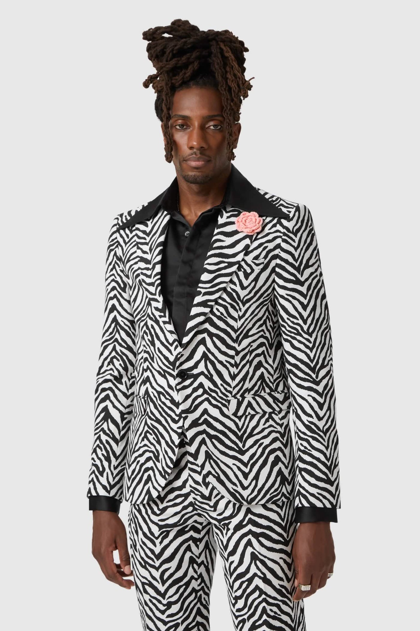 Ember Skinny Fit Zebra Print Suit Jacket