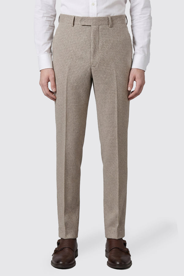 Fraser Slim Fit Brown Check Suit Trousers