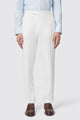 Fairmont Slim Fit White Linen Trousers