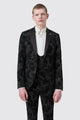 Cipher Skinny Fit Black Floral Tuxedo Jacket