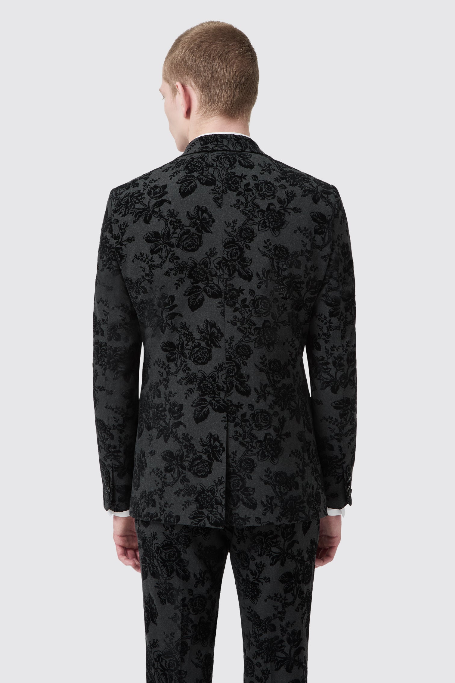 Black Floral Tuxedo Jacket Black Floral Tuxedo Jacket Men's